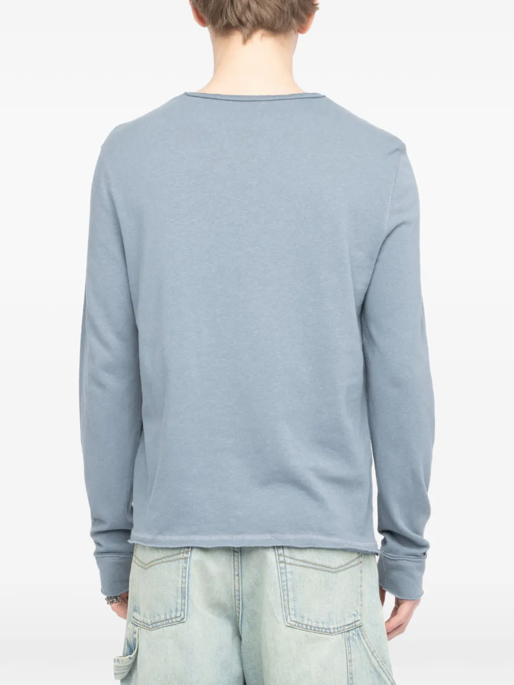 Zadig&Voltaire T-shirt met knopen en V-hals Blauw