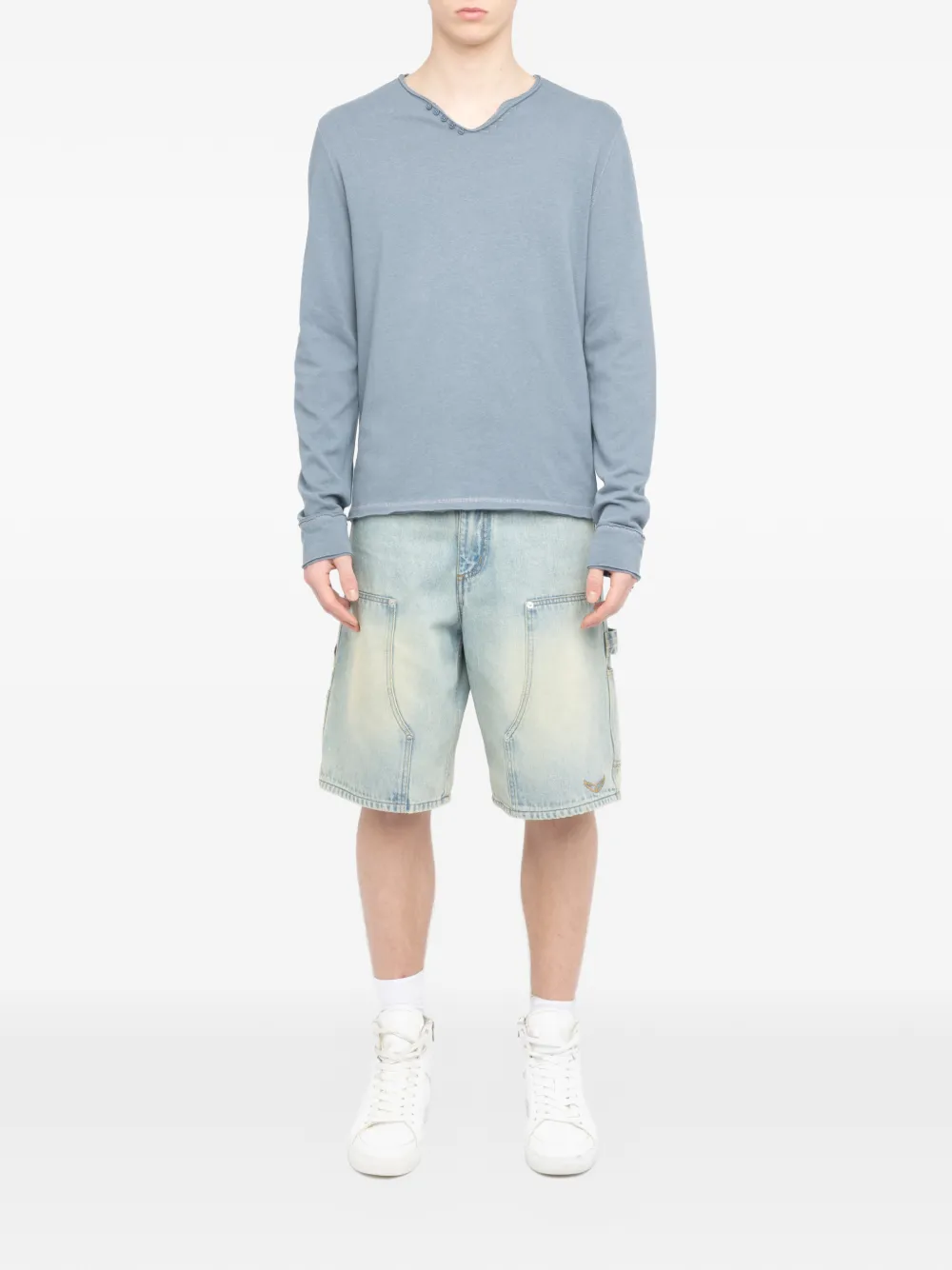  Zadig&voltaire Buttoned V-neck T-shirt - Blue 