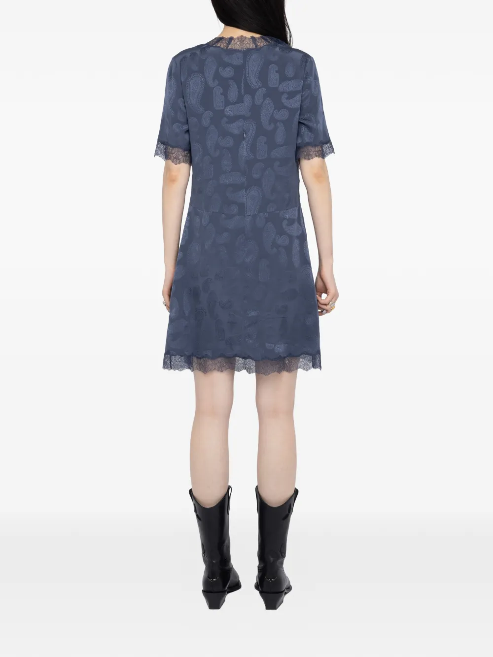 Zadig&Voltaire Jurk met paisley-print en V-hals Blauw