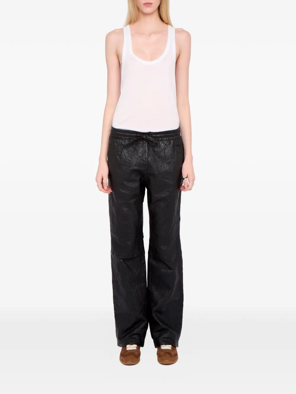 Zadig&Voltaire Pocha crinkled trousers - Zwart