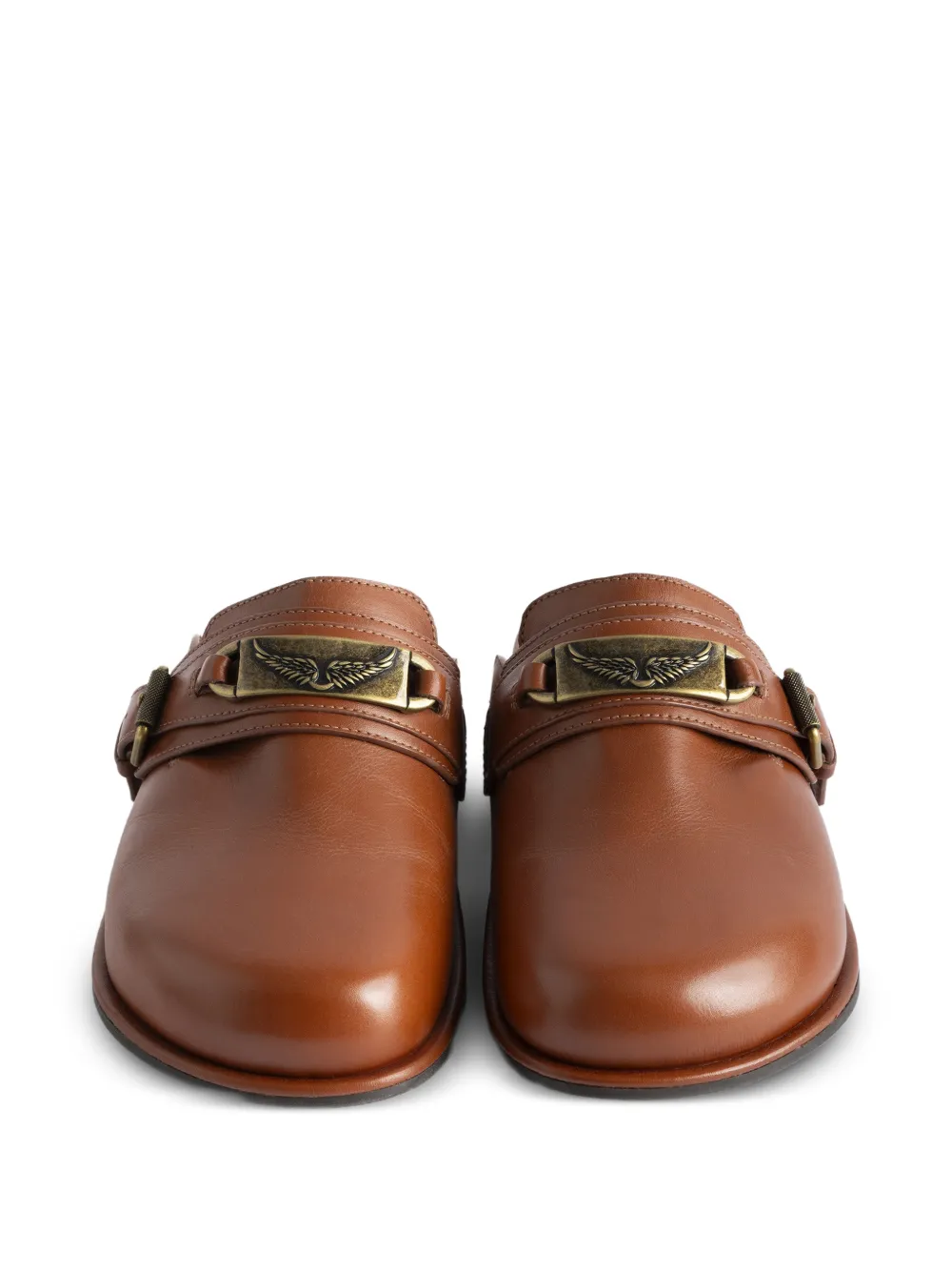  Zadig&voltaire Angie Gourmette Leather Mules - Brown 