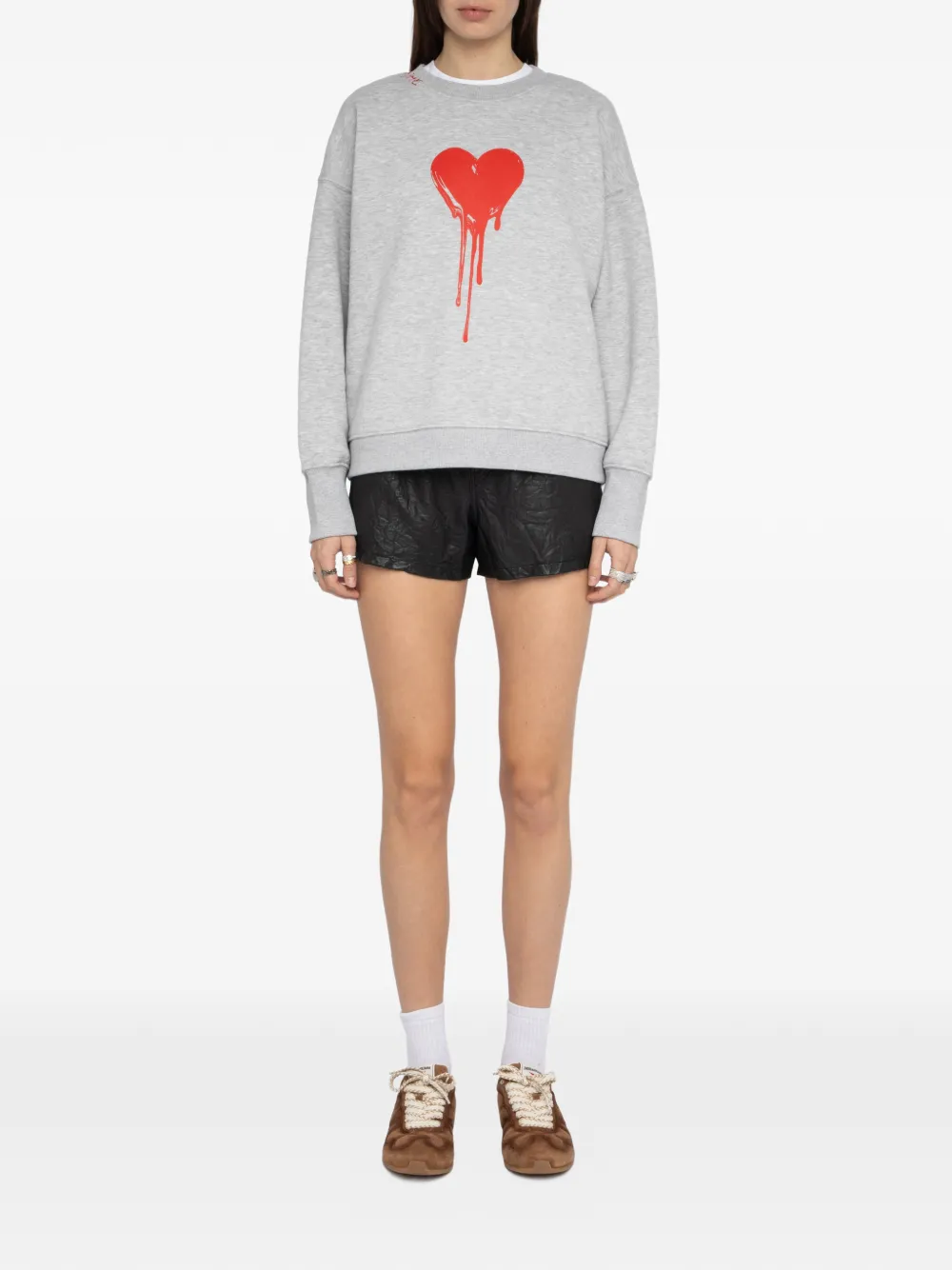 Zadig & Voltaire Oscar Heart Sweatshirt In Gray