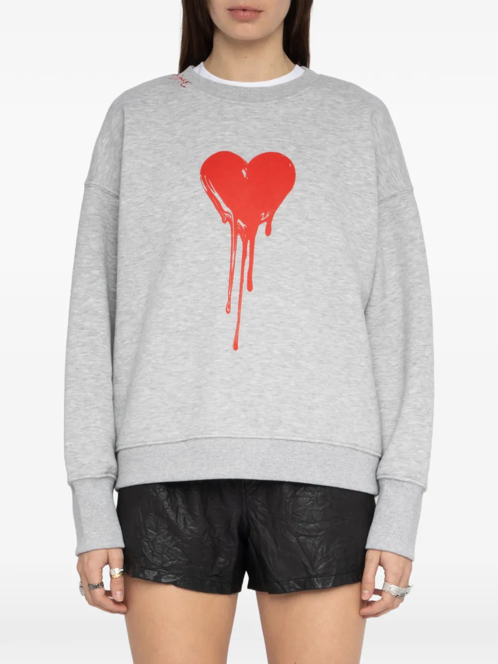 Zadig & Voltaire Oscar Heart Sweatshirt In Gray