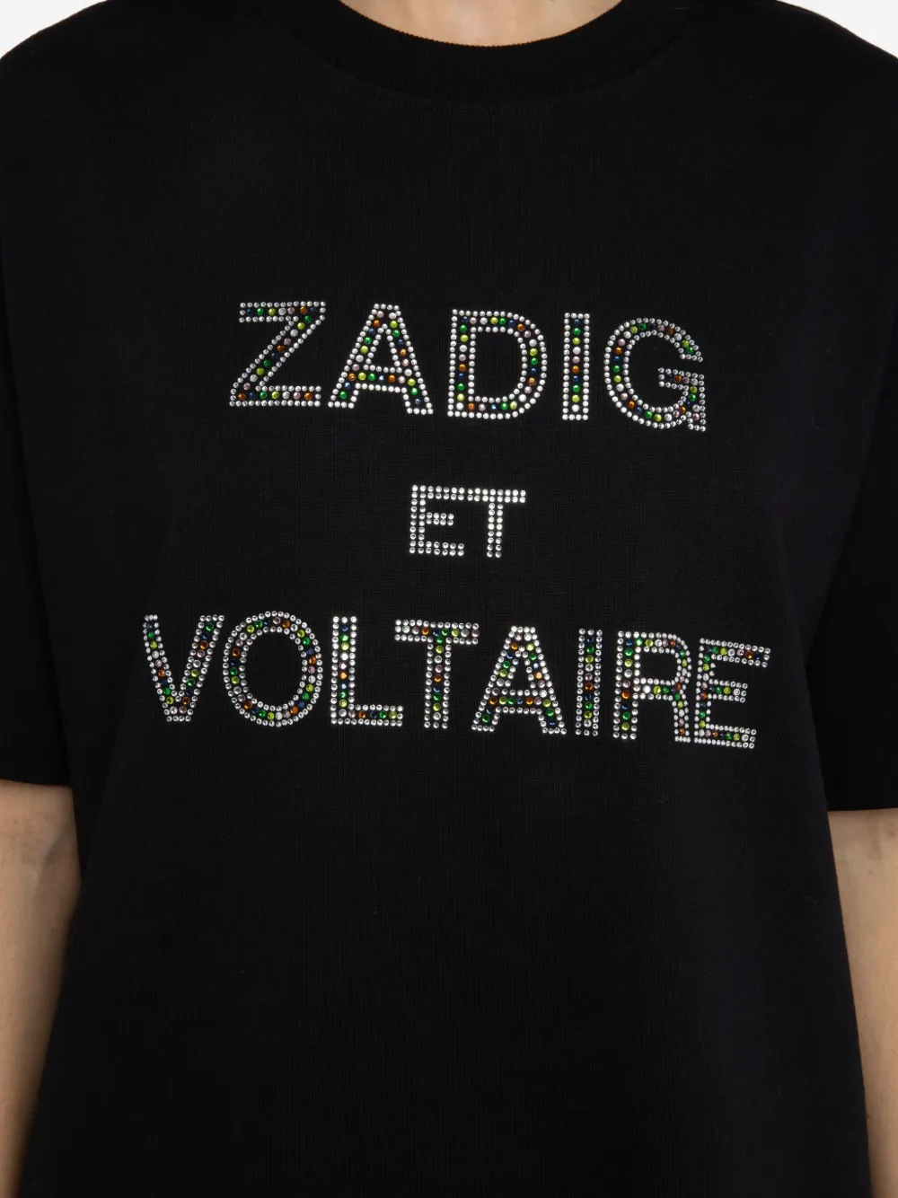 Zadig & Voltaire Womens Black Tedda Rhinestone-embellished Cotton-jersey T-shirt In Black