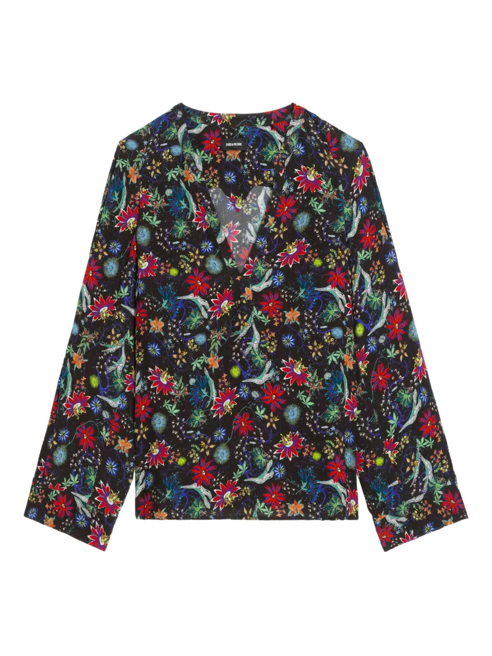 Zadig&Voltaire Torny V-neck floral blouse - Nero