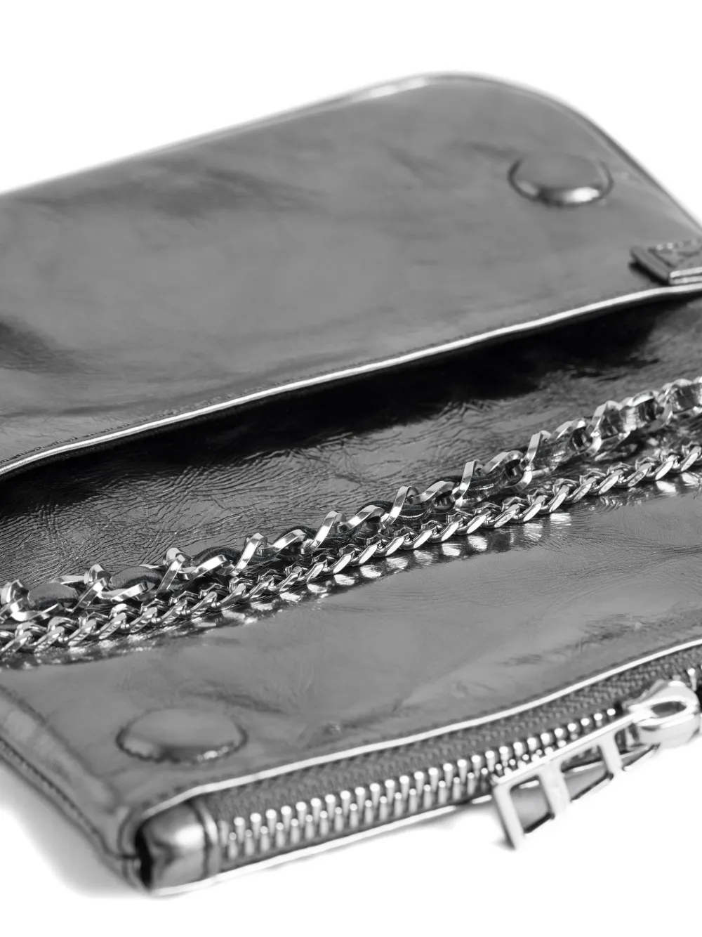 Zadig & Voltaire Rock Nano Vintage Clutch Bag In Metallic