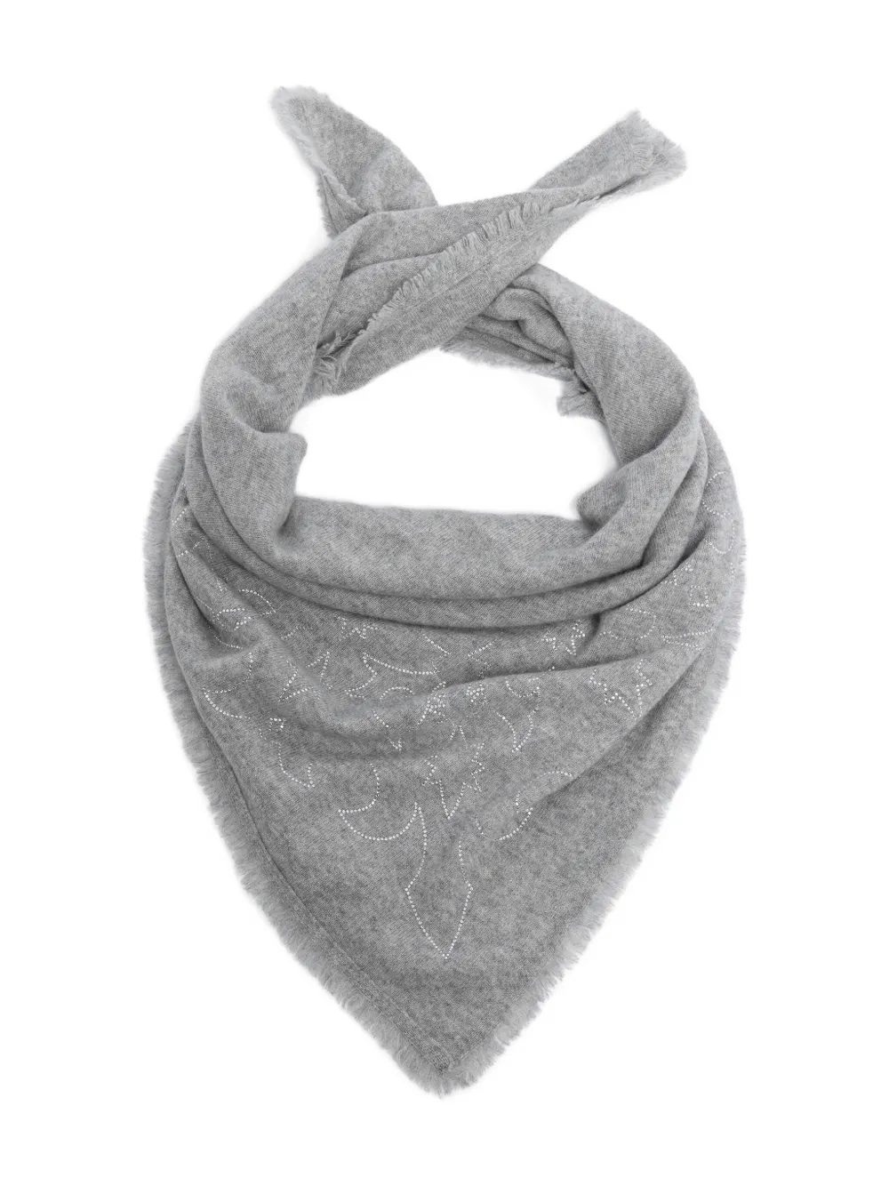 Zadig & Voltaire Stevie Strass Fringed Scarf In Gray