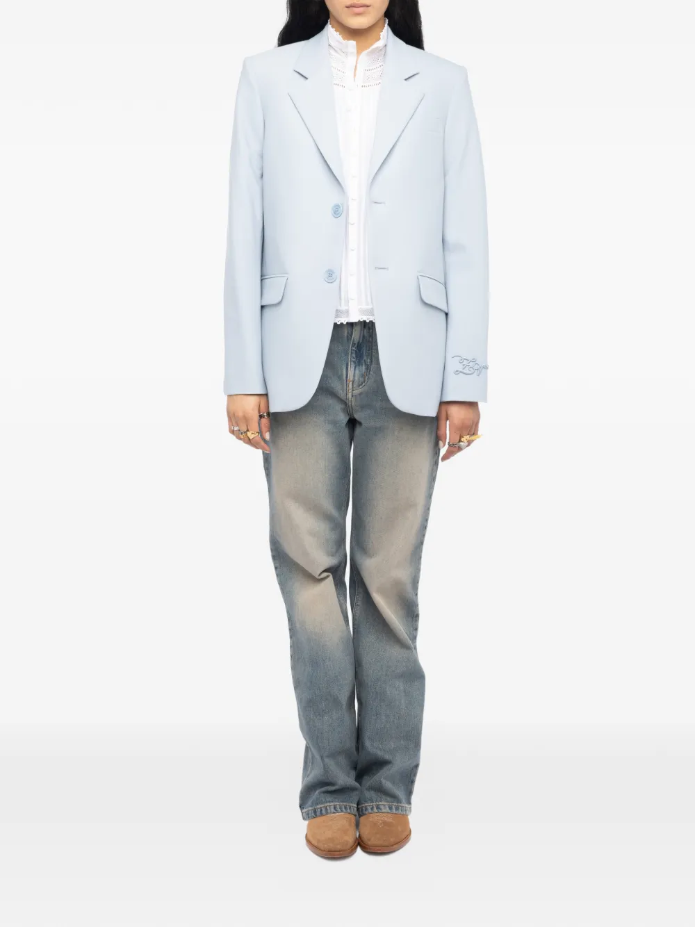  Zadig&voltaire Vanille Embroidery Tailoring Blazer - Blue 