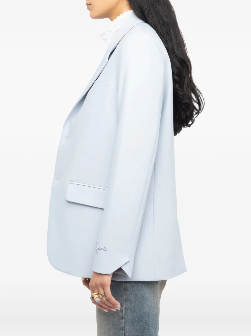 Zadig&Voltaire Vanille blazer met borduurwerk Blauw