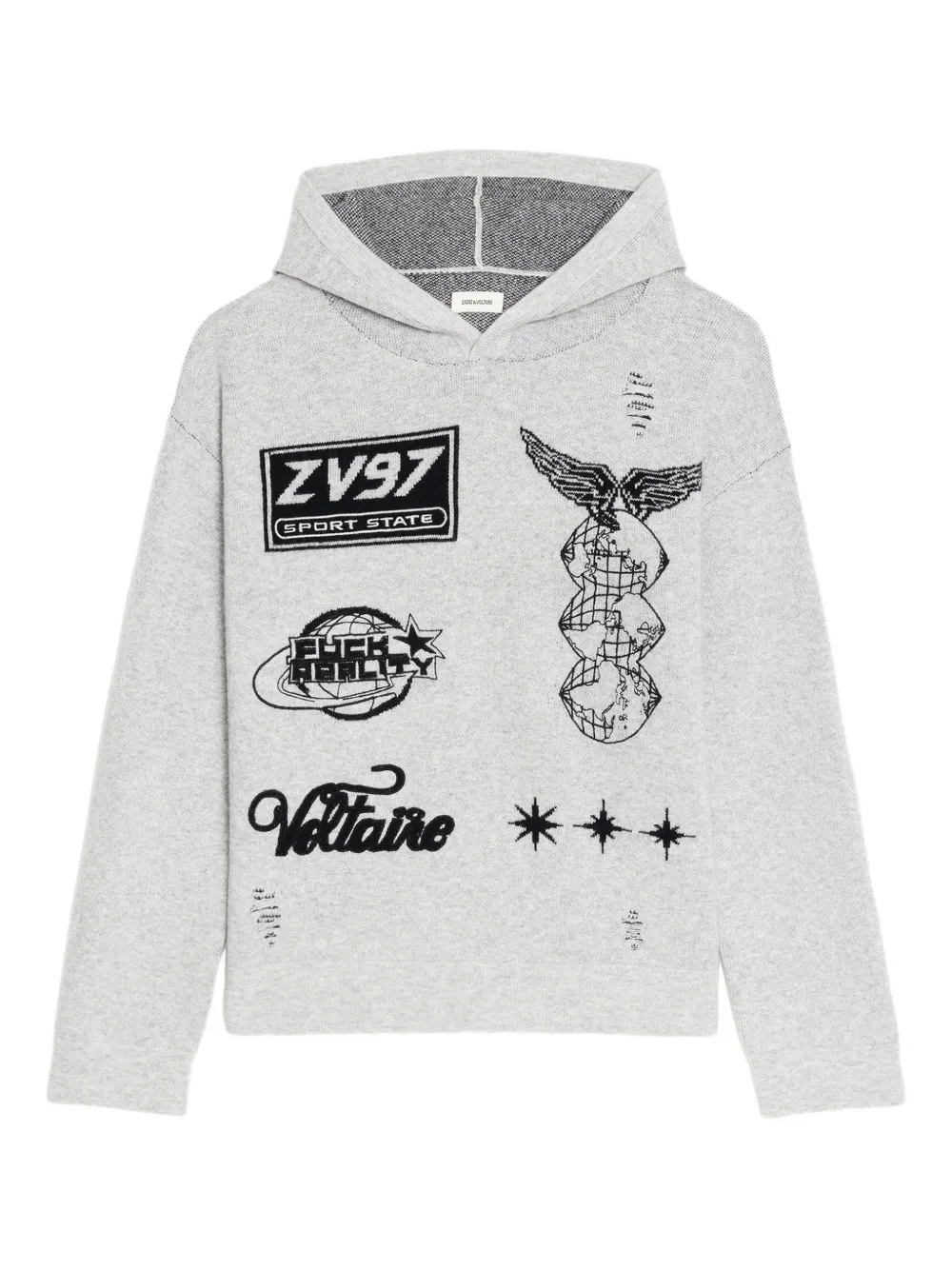 Zadig&Voltaire graphic-print hoodie - Grey