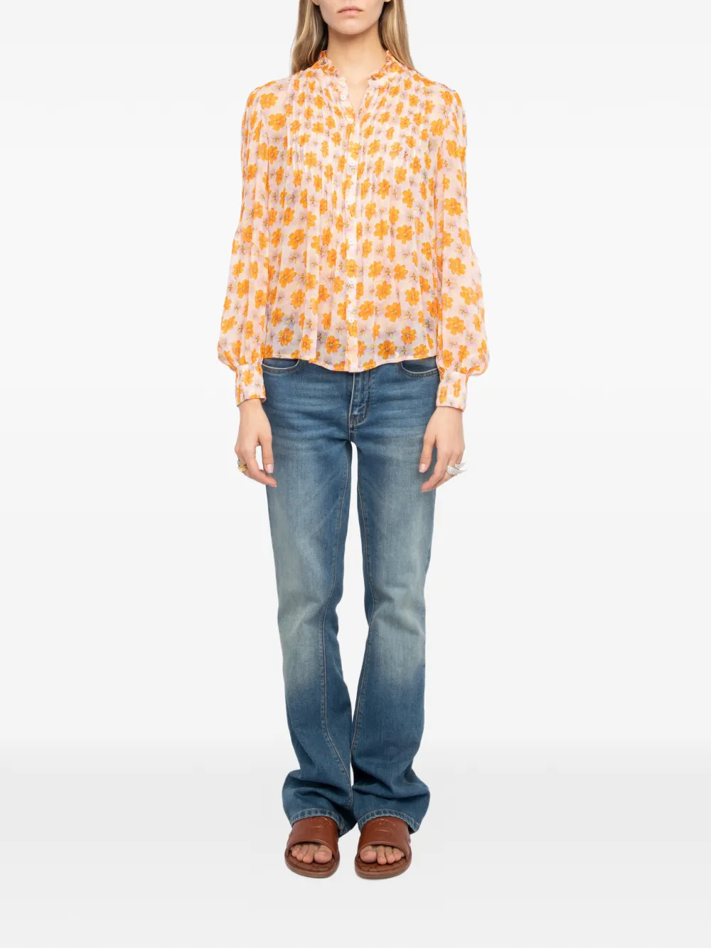 Zadig&Voltaire Shirt met bloemenprint - Beige