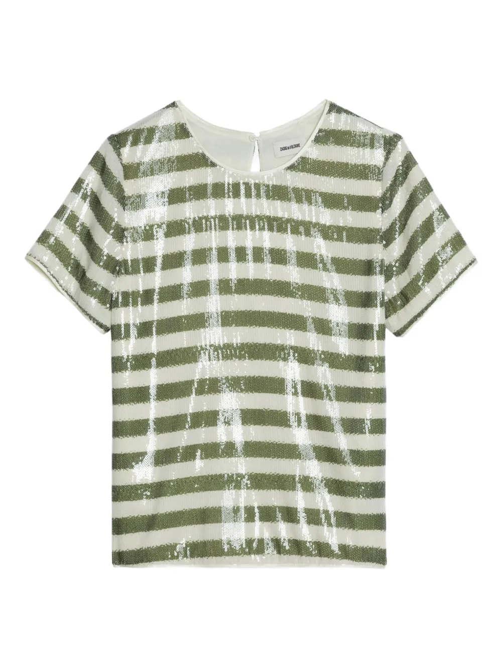 Zadig&Voltaire Tchao sequin stripe T-shirt - Verde