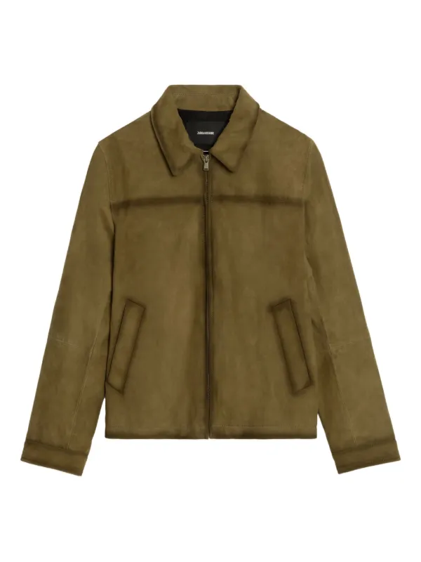 Zadig&Voltaire Loumy スエード レザージャケット | グリーン 