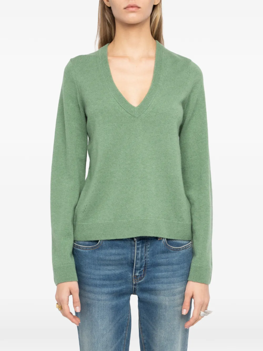 Zadig&Voltaire Trui met V-hals en patch Groen