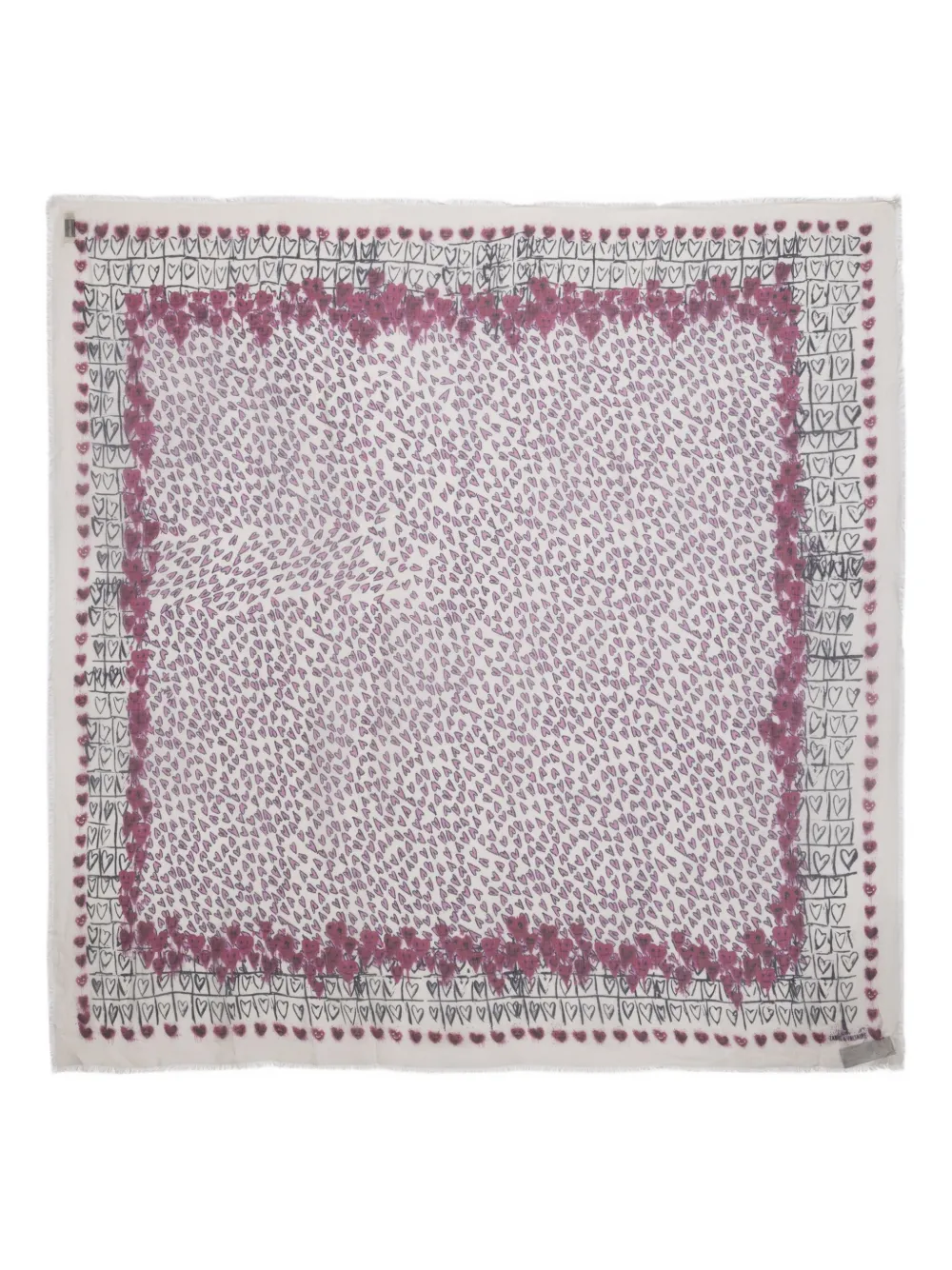 Zadig&Voltaire Sciarpa Kerry Hearts - Toni neutri