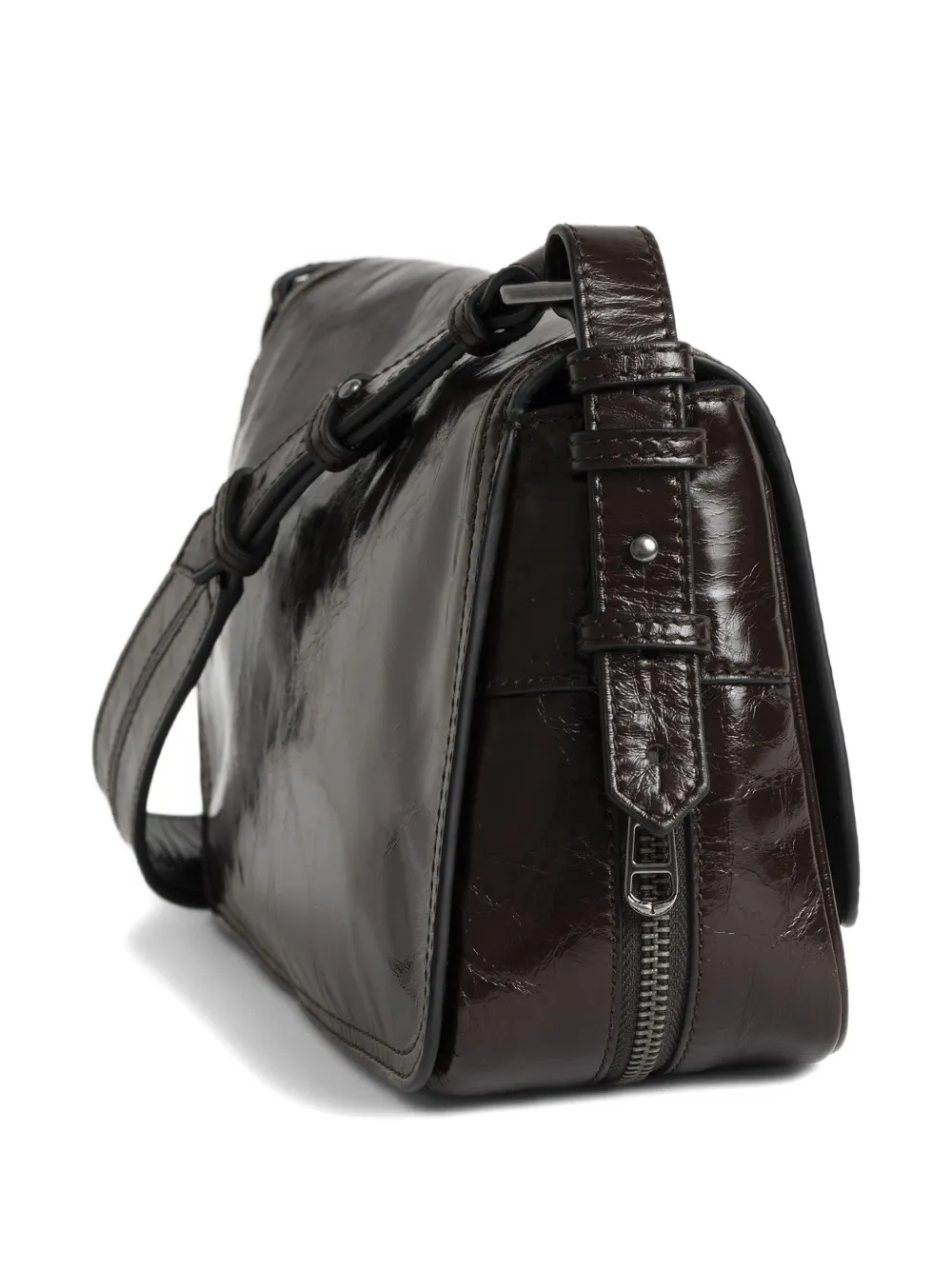 Zadig & Voltaire Patent Wings Satchel In Brown