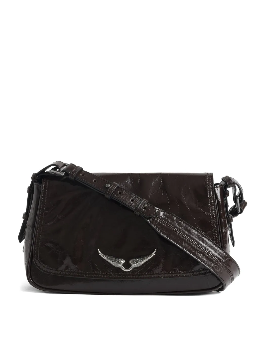 Zadig & Voltaire Patent Wings Satchel In Brown