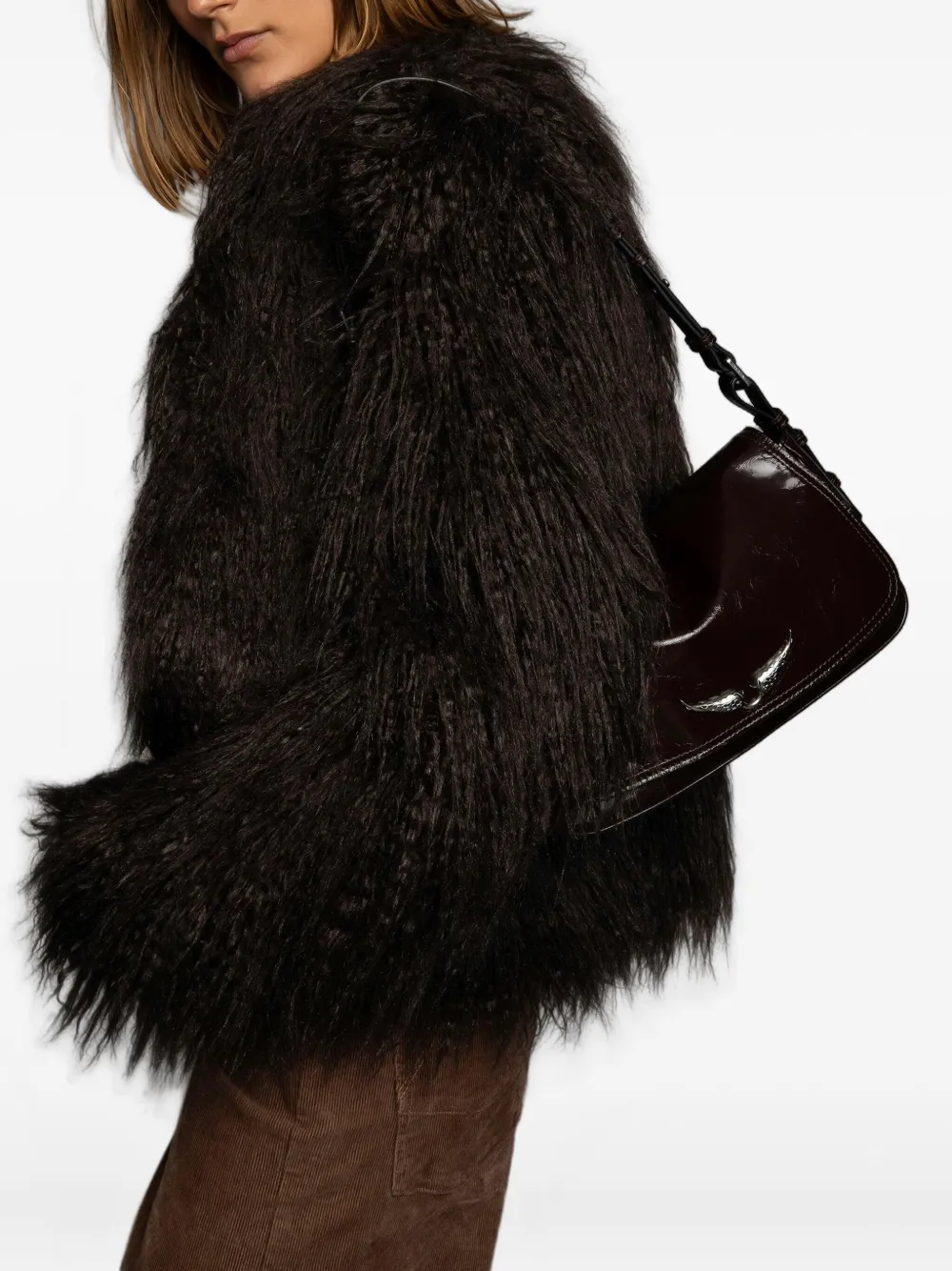 Zadig & Voltaire Patent Wings Satchel In Brown
