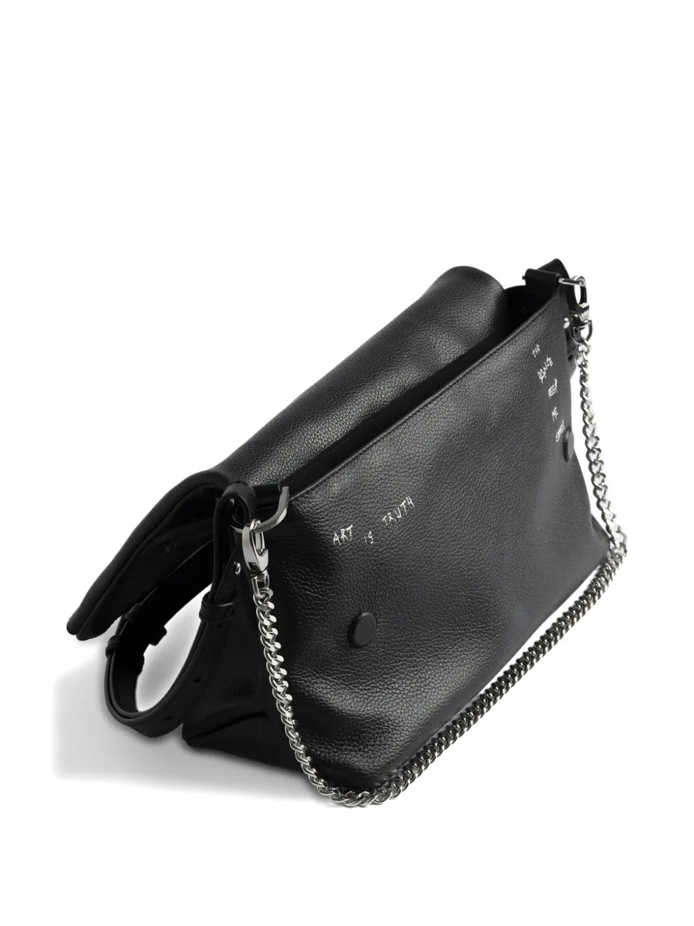 Zadig & Voltaire Rocky Ii Graffiti Satchel Bag In Black