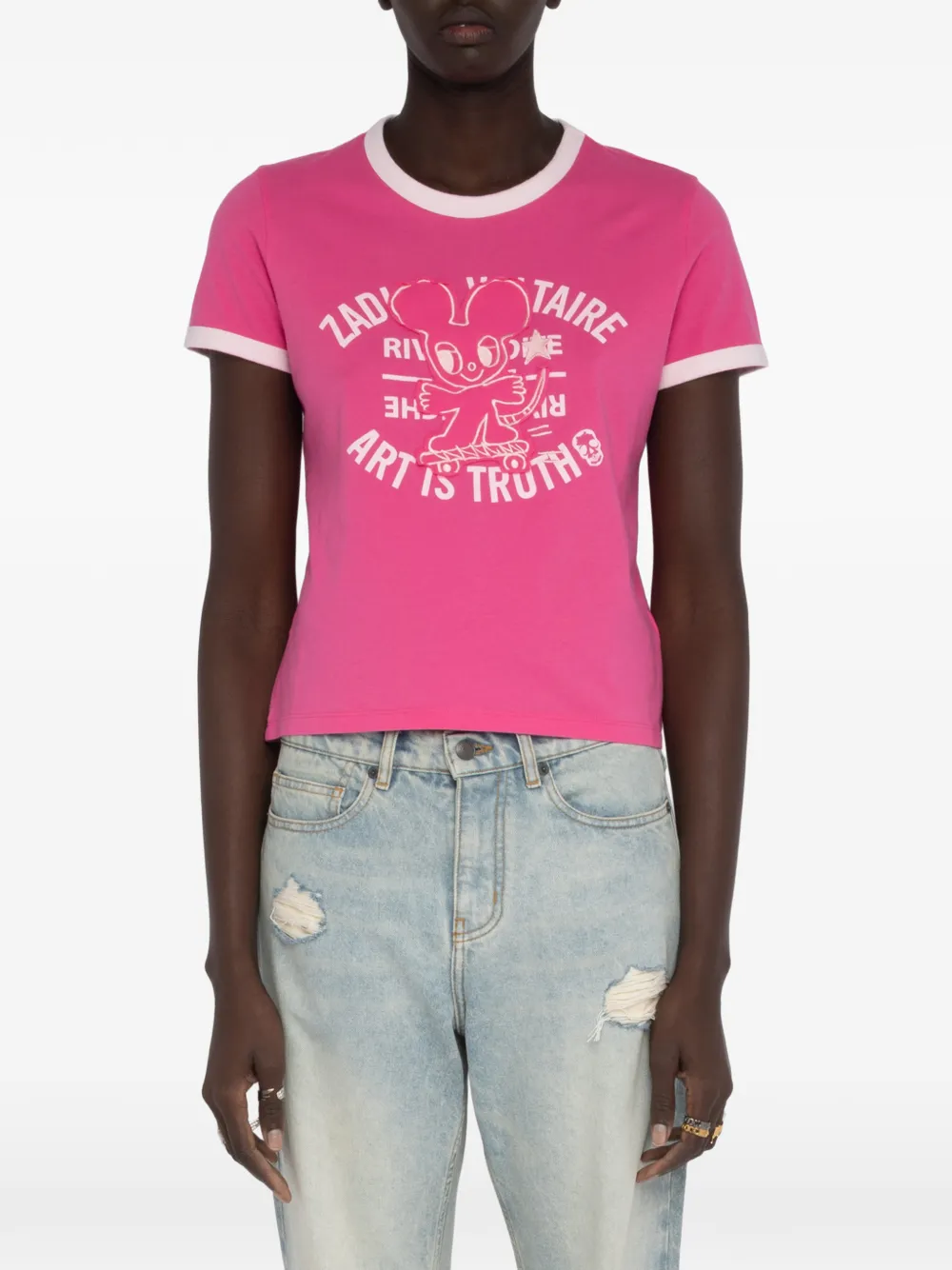 Zadig&Voltaire Woos Ringer T-shirt met print Roze