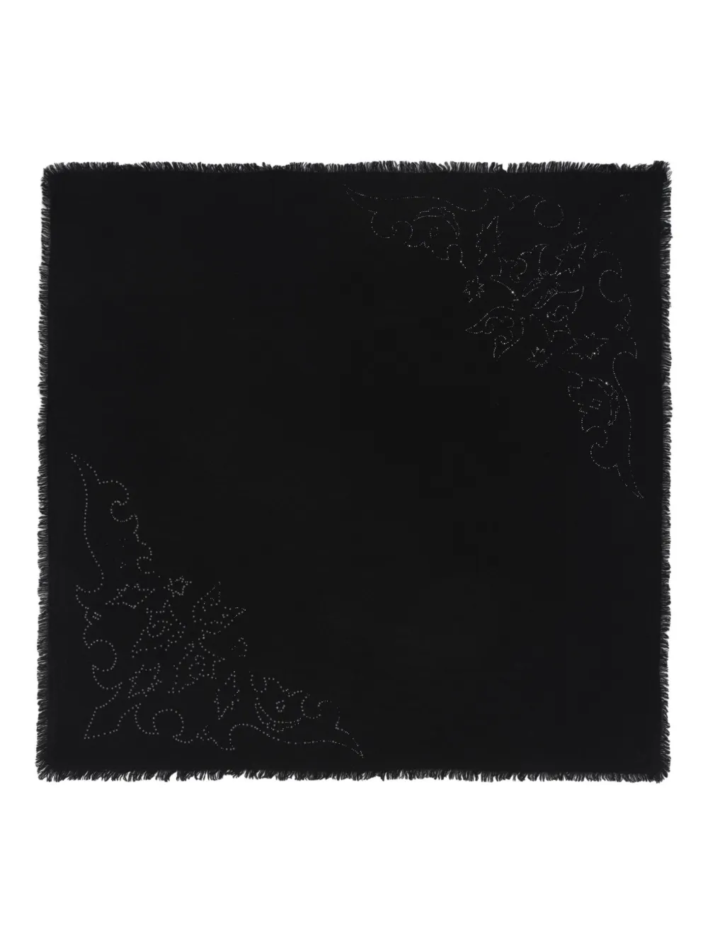Zadig & Voltaire Stevie Strass Fringed Scarf In Black