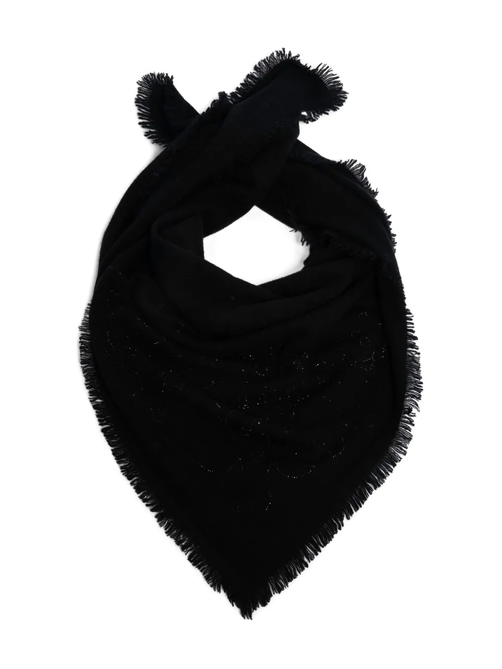 Zadig & Voltaire Stevie Strass Fringed Scarf In Black