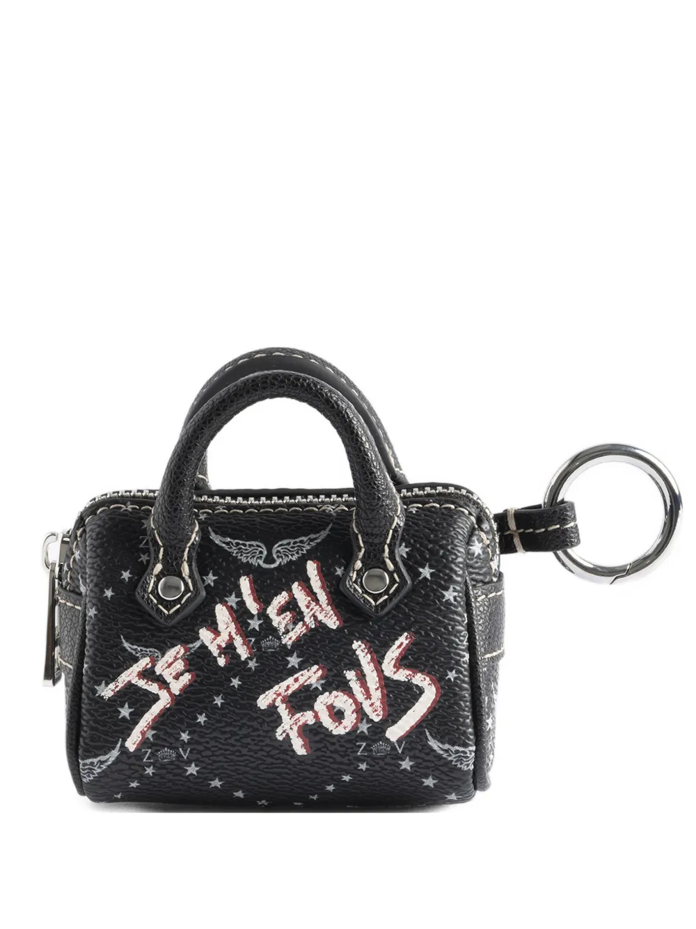 Zadig&Voltaire logo-print bag-shap keyring - Schwarz