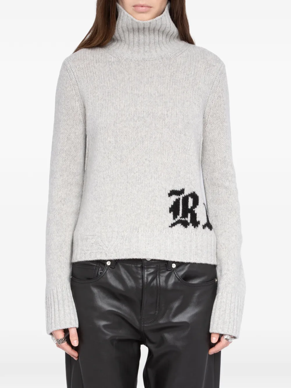 Zadig & Voltaire Nalma High-neck Sweater In Gray
