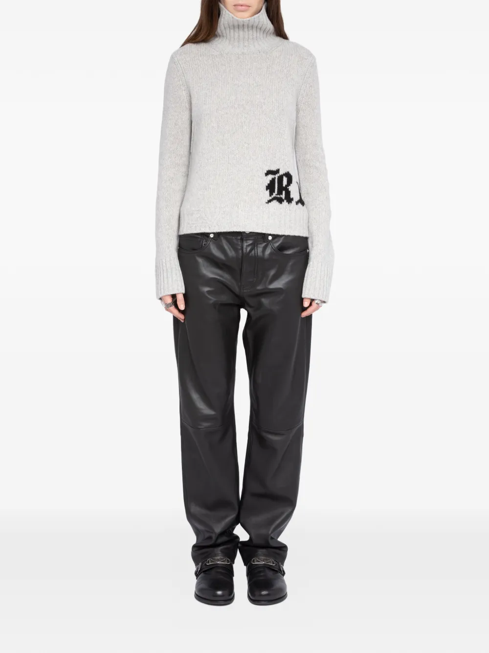 Zadig & Voltaire Nalma High-neck Sweater In Gray