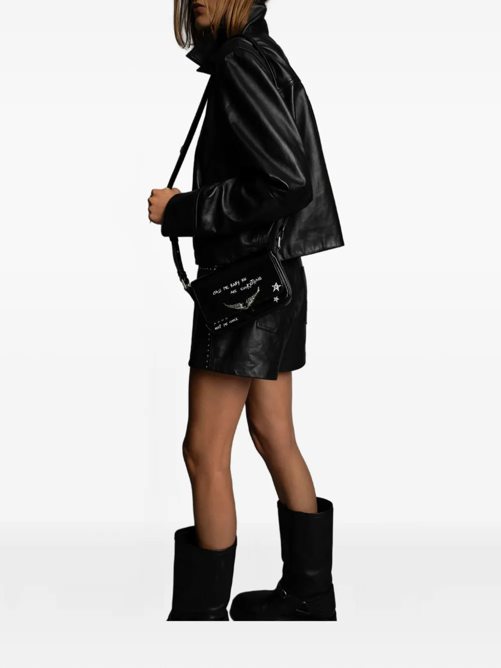 Zadig & Voltaire Le Zazi Vintage Satchel Bag In Black