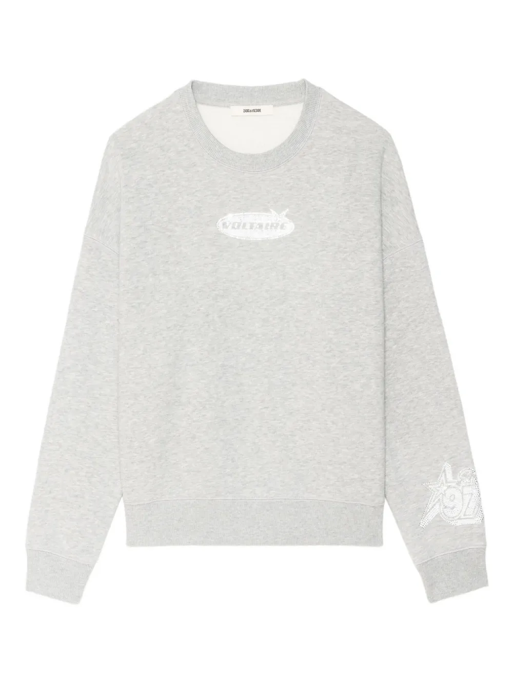 Zadig & Voltaire Womens Mira Logo-print Cotton-jersey Sweatshirt Gris Chine Clai Xs In Gray
