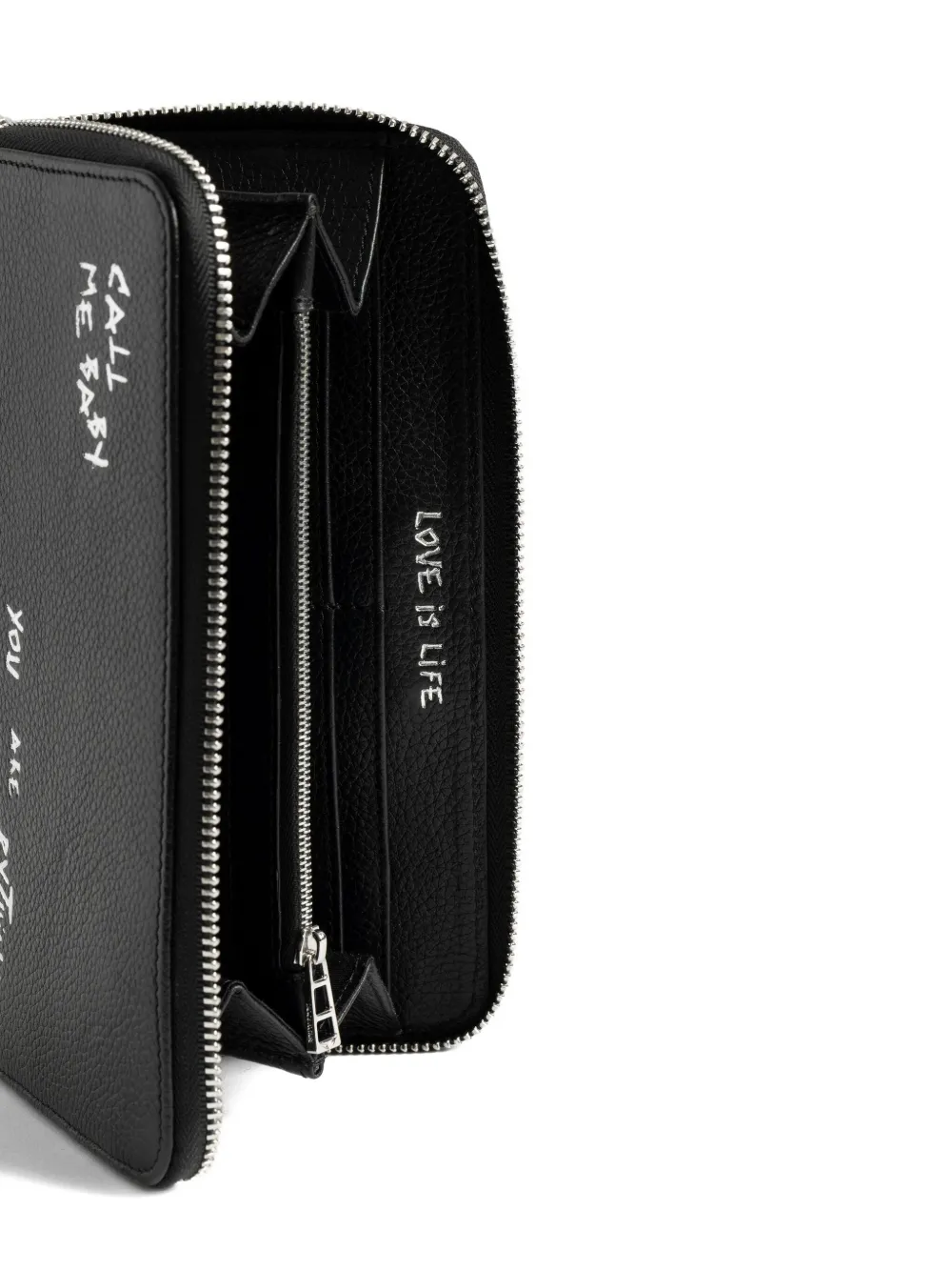 Zadig&Voltaire Compagnon portemonnee met graffiti Zwart