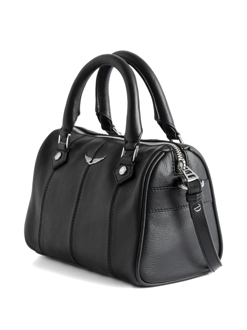 Zadig & Voltaire Xs Sunny Vibe Grained-leather Tote Bag In Black