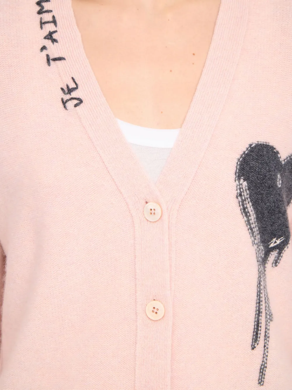 Zadig & Voltaire Womens Pearly Mirkaz V-neck Cashmere Cardigan In Silver