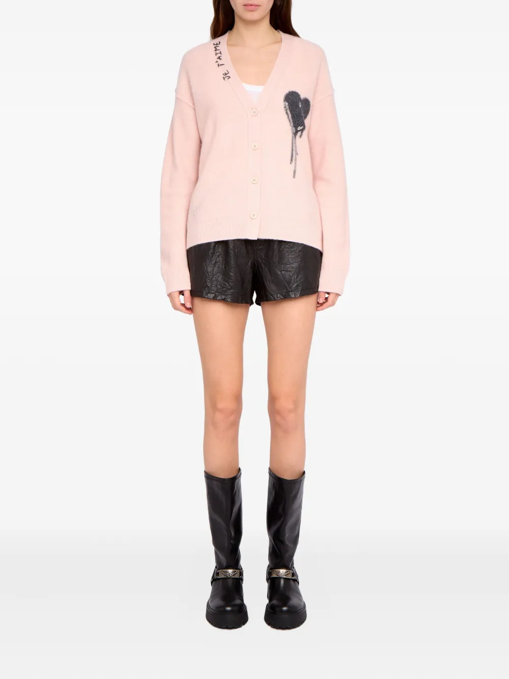 Zadig & Voltaire Womens Pearly Mirkaz V-neck Cashmere Cardigan In Silver