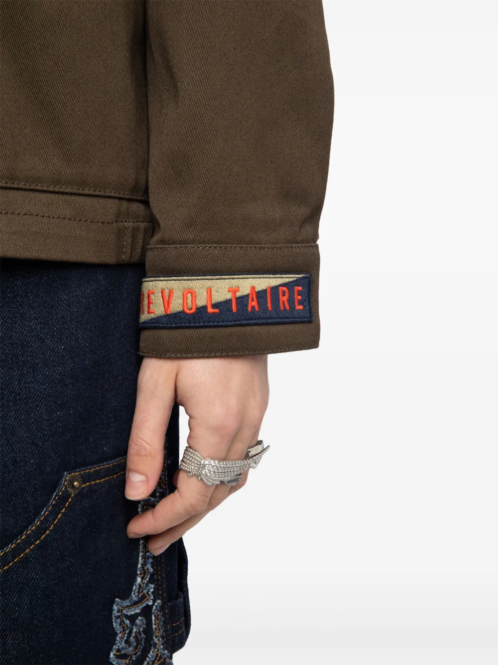 Zadig & Voltaire Zip Patch Cotton Jacket In Green