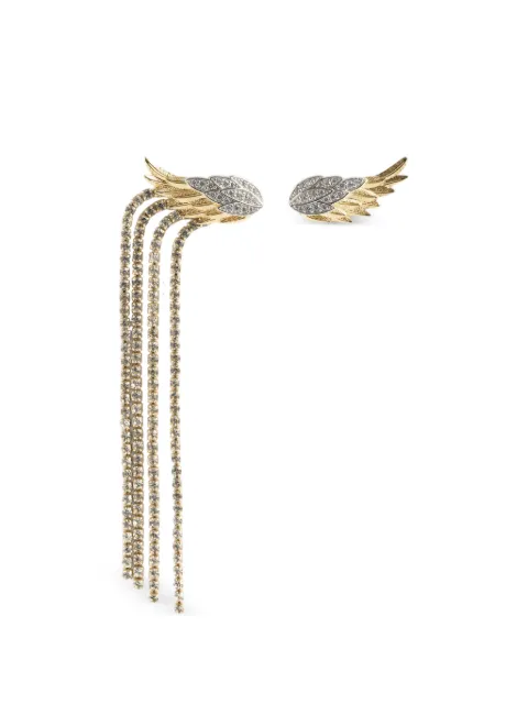 Zadig&Voltaire Rock Feather strass pendant earrings