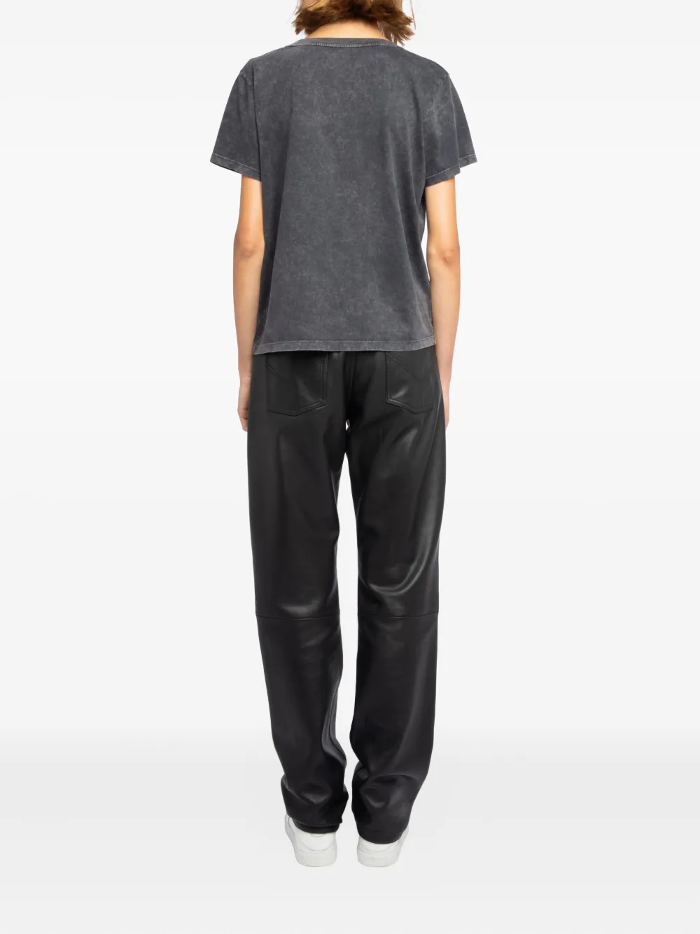 Zadig & Voltaire Womens Alys Logo-print Cotton-jersey T-shirt Black In Gray