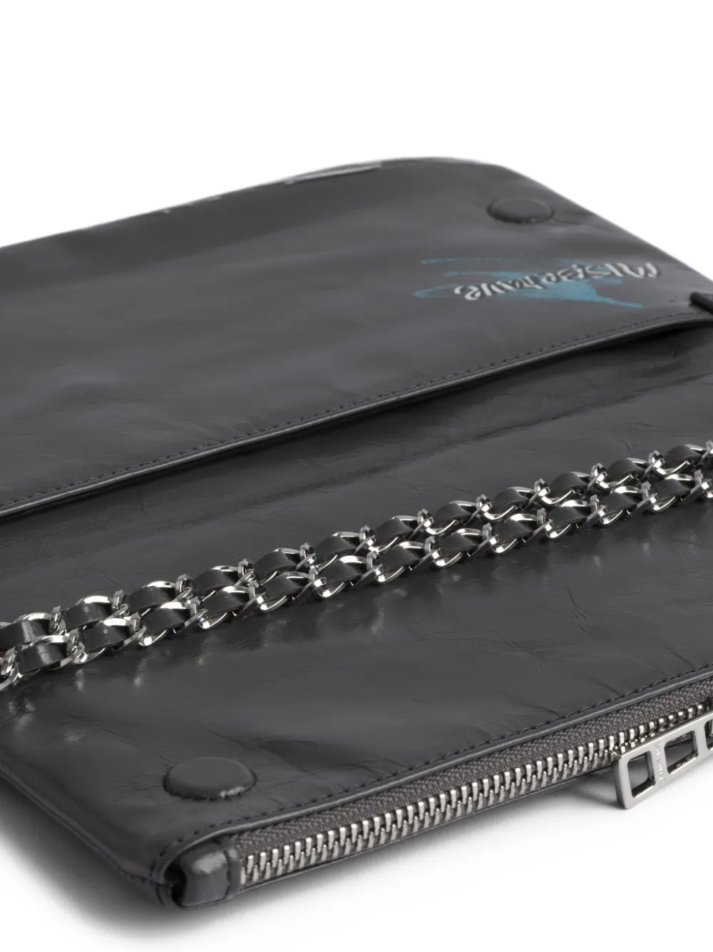 Zadig&Voltaire x Humberto Cruz Rock clutch met ketting Grijs