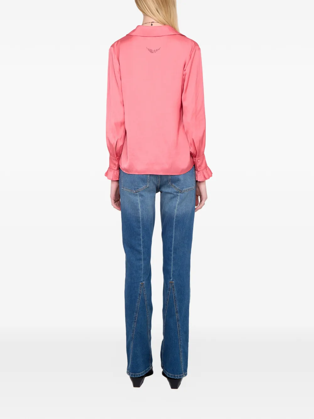 Zadig & Voltaire Thely Satin-finish Blouse In Pink