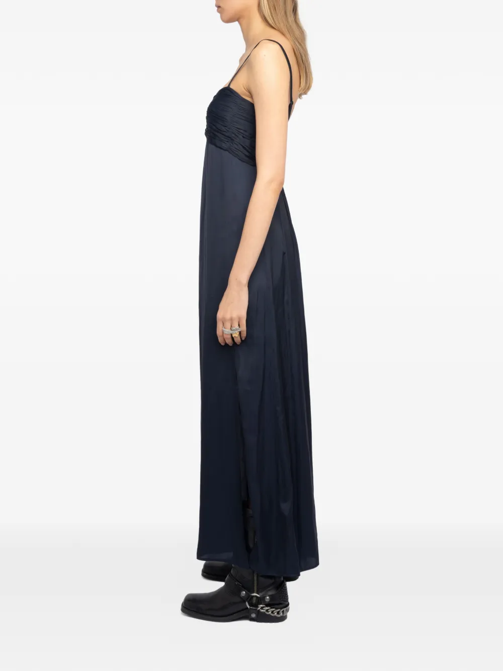 Zadig&Voltaire Rippie satijnen jurk Blauw