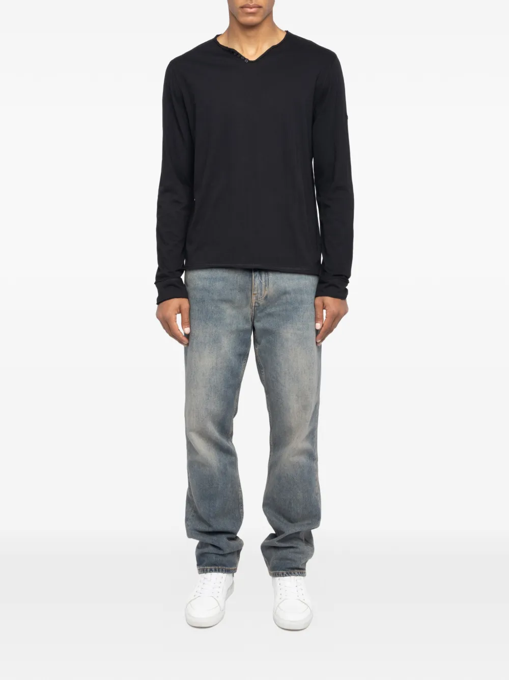 Zadig&Voltaire Monastir Henley T-shirt - Zwart