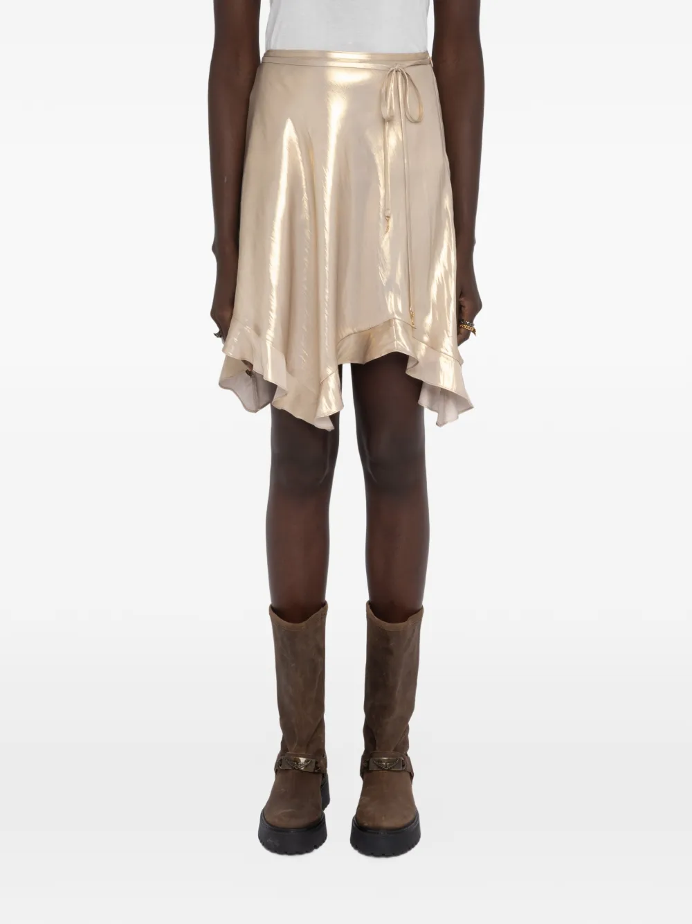 Zadig&Voltaire Jetos satijnen rok Beige