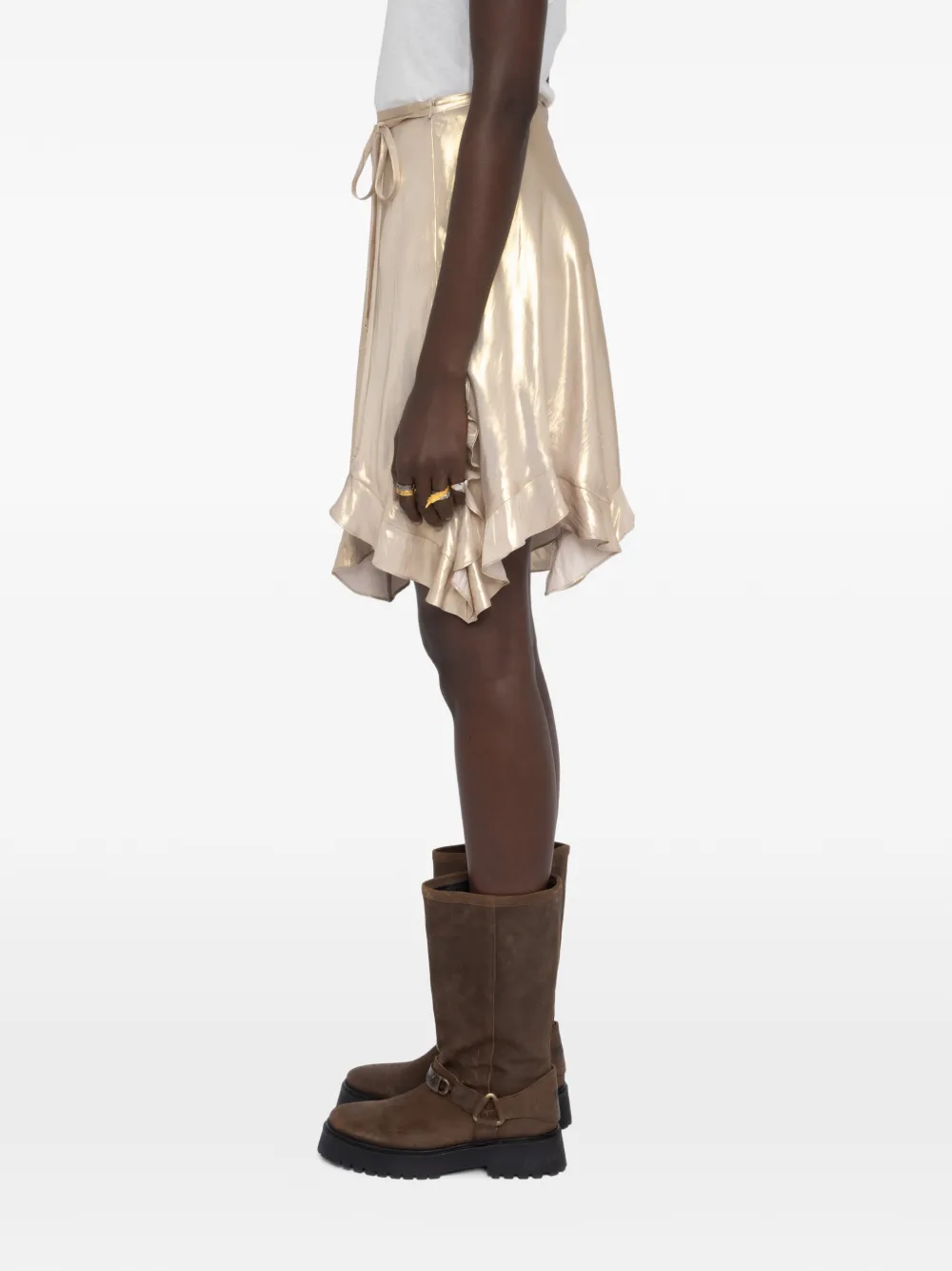 Zadig&Voltaire Jetos satijnen rok Beige