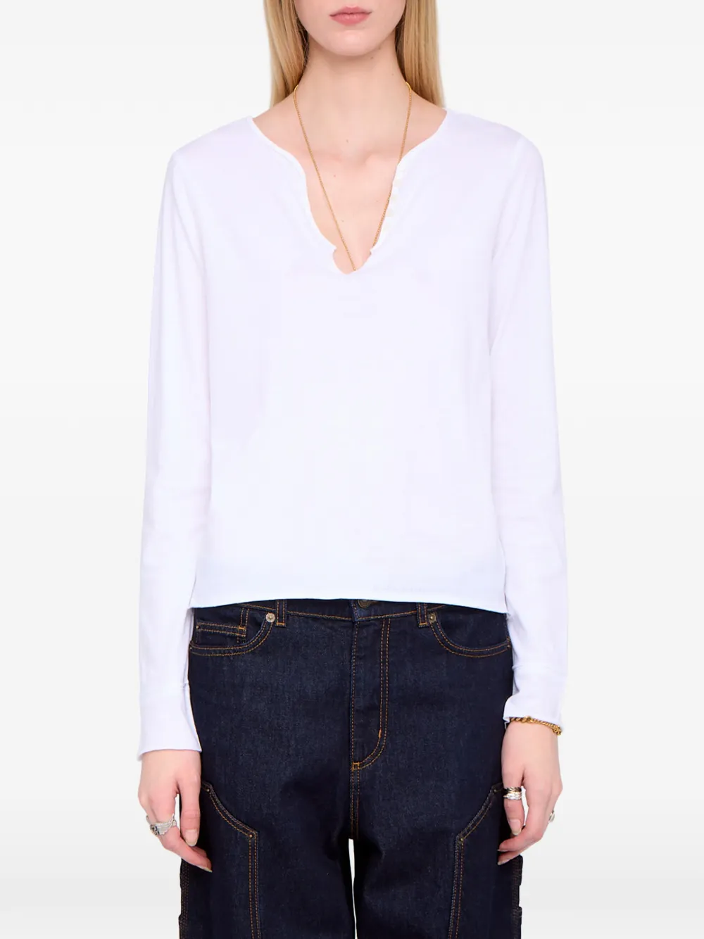 Zadig & Voltaire Tuni Henley T-shirt In White