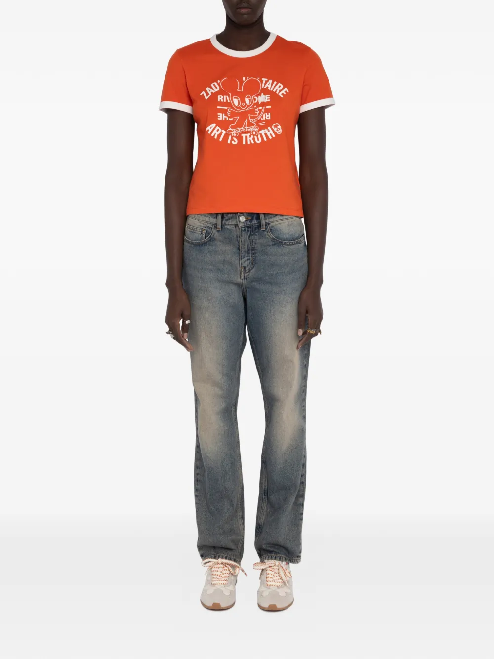 Zadig&Voltaire Woos Ringer T-shirt met print Oranje