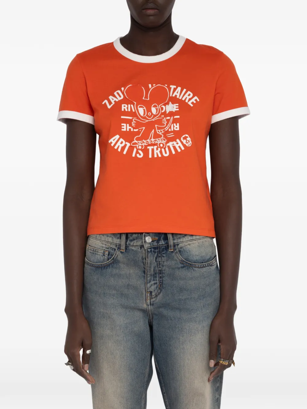 Zadig&Voltaire Woos Ringer T-shirt met print Oranje
