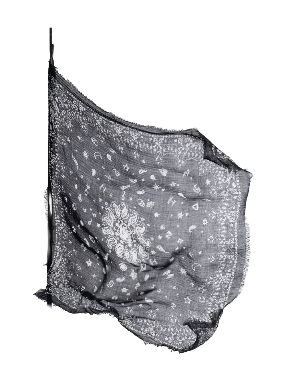 Zadig & Voltaire Nuage Fringed Scarf In Black