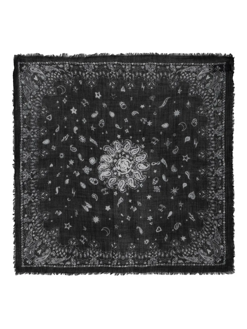 Zadig&Voltaire Nuage fringed scarf - Zwart