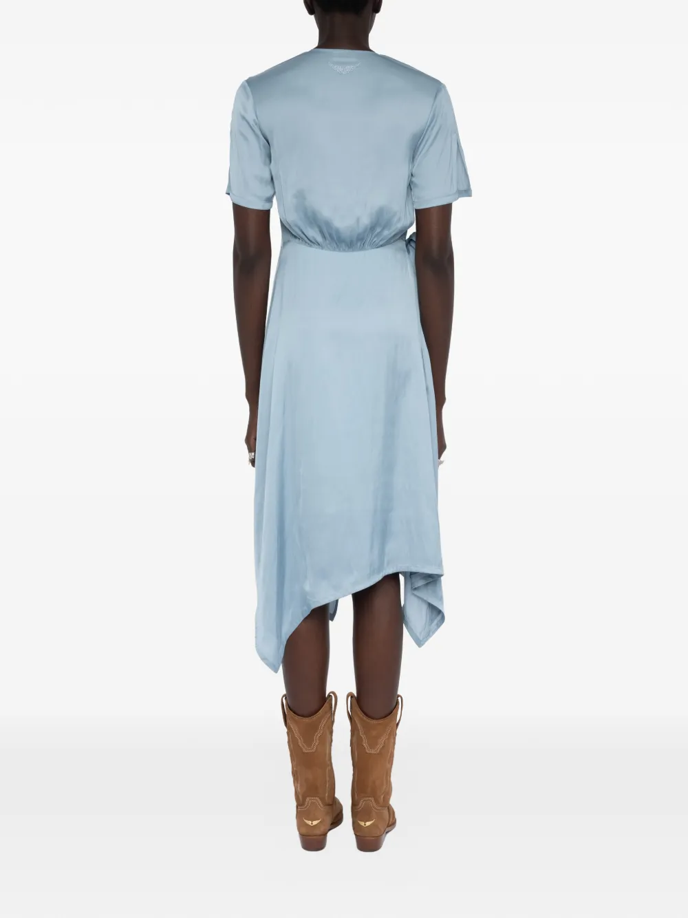 Zadig&Voltaire Satijnen wikkeljurk Blauw